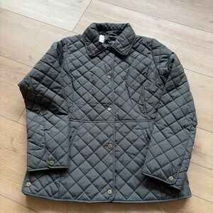 Lauren‎ Ralph Lauren Women Quilted Jacket Coat Barn Equestrian Olive Green Small